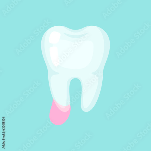 Cystic tooth, cute colorful vector icon illustration