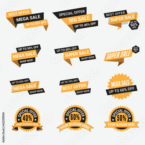 Retail sale tags, cheap price flyer, best offer price and big sale pricing tag badge design.