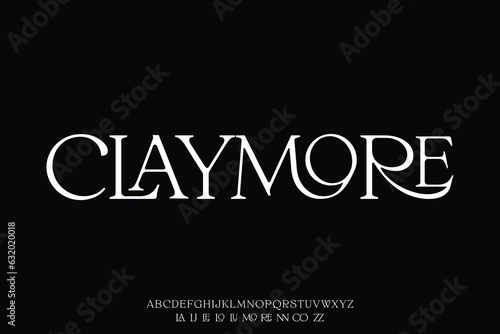 Elegant minimalist decorative alphabet display font with ligature style. Vintage typography style illustration