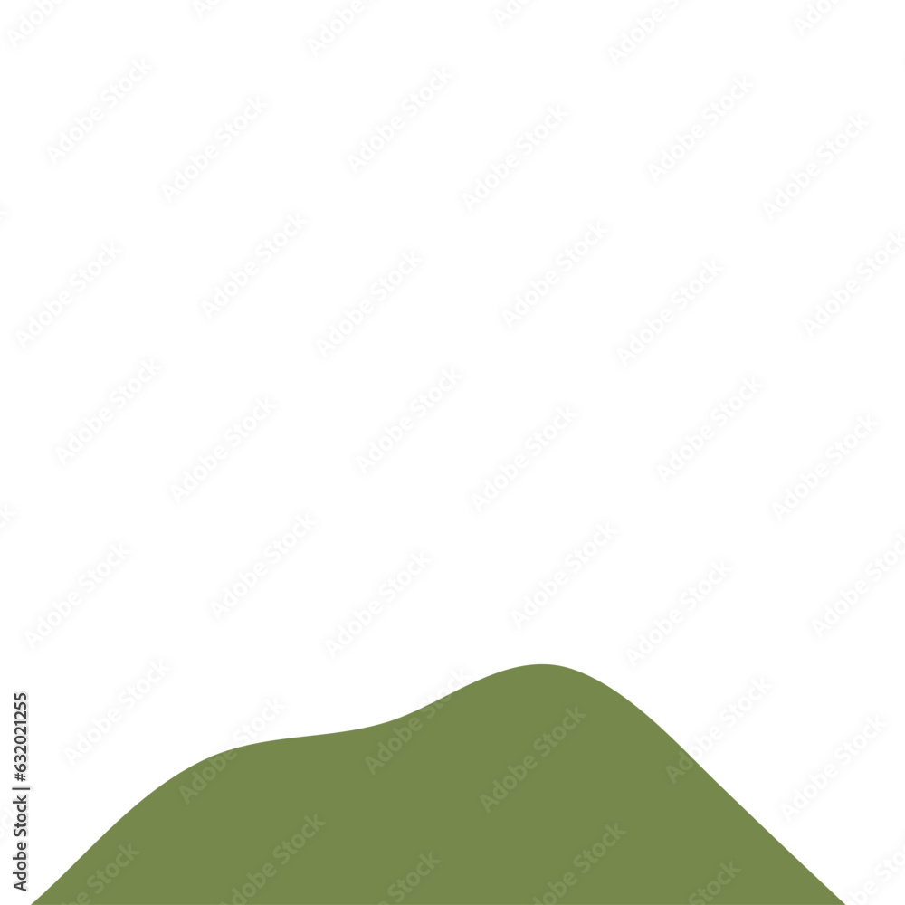 Obraz premium realistic cartoon green hills on transparent background. Summer landscape element. Minimal nature cute composition. Vector illustration.