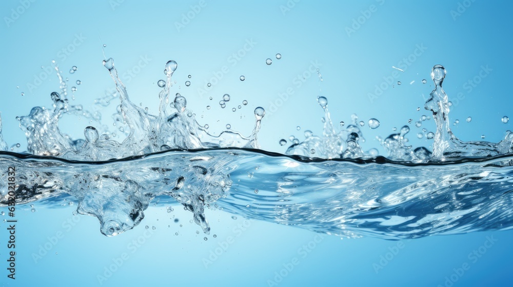 Water splashing with bubbles. Generative AI Water splashing with bubbles. Generative AI