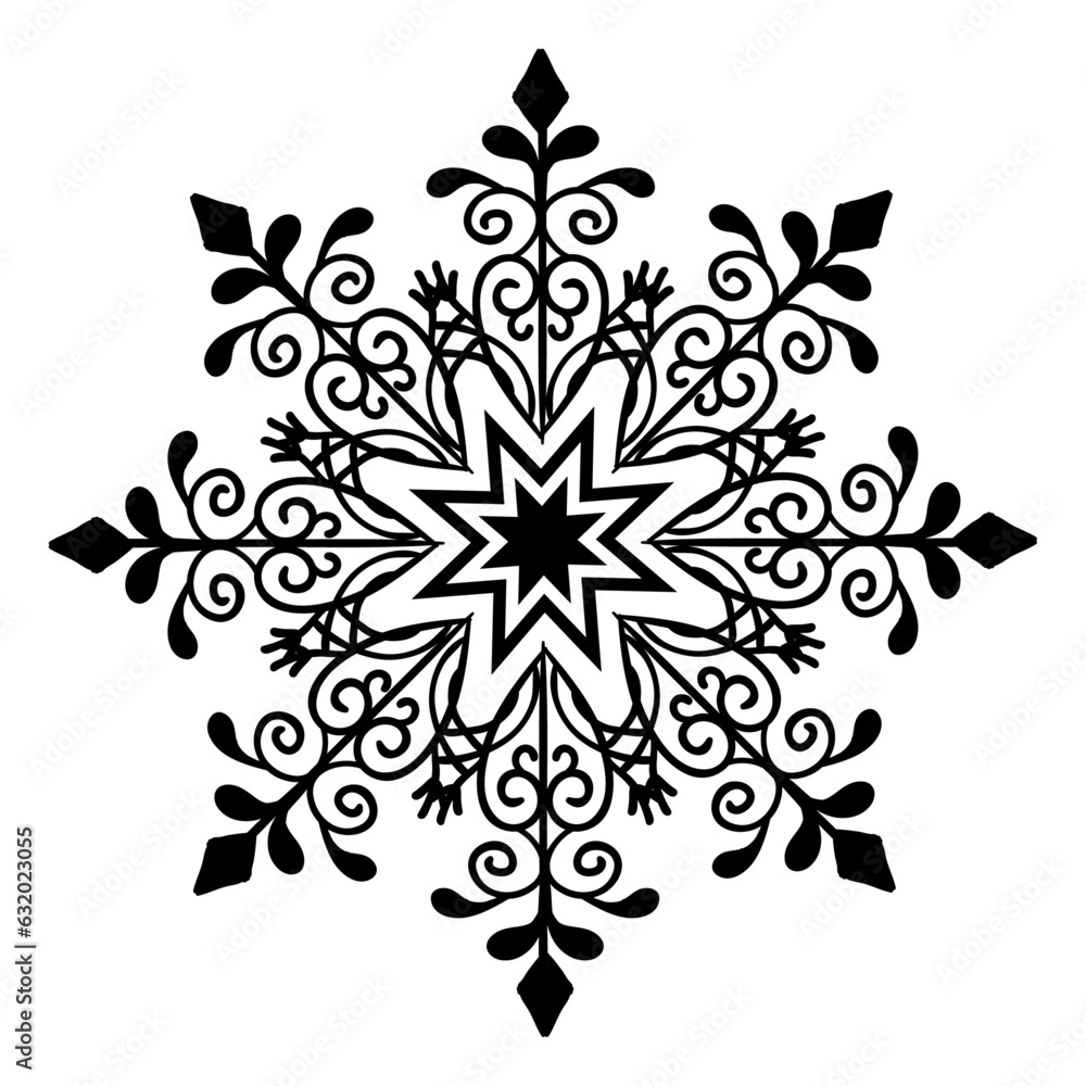 Vector snowflakes. laser cut pattern for christmas paper cards, design elements.