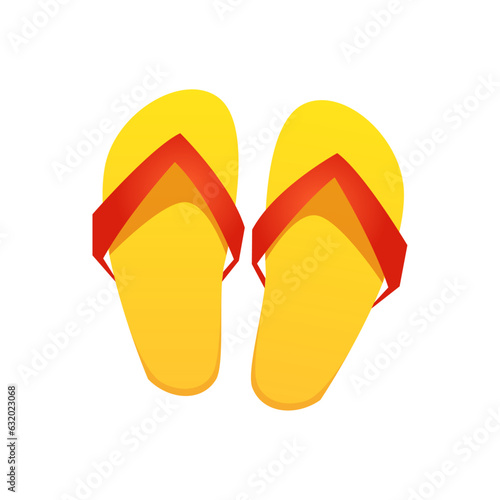 Vector slipper sandal icon in flat color style