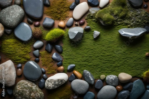 stones on the beach Created using generative AI tools