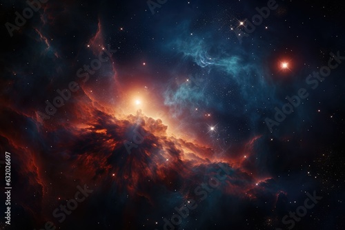 The interior of a majestic nebula  a stellar nursery  - AI Generated