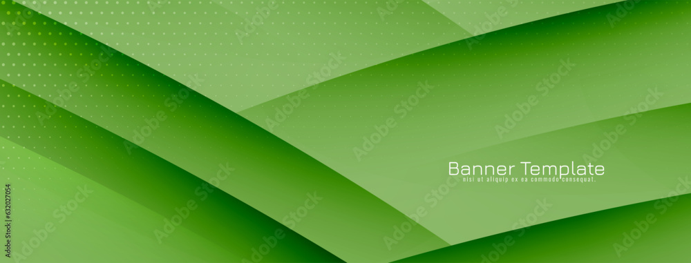 Abstract green color wave style elegant banner design Abstract green color wave style elegant banner design
