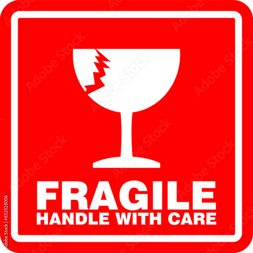 Fragile, handle with care, sticker and label vector
