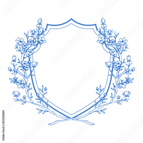 Wedding crest floral branch design