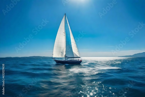 sailboat on the sea with blue water under the sunlight and blue sky   
Created using generative AI tools