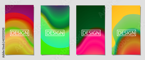 Set of abstract background with colorful wave illustration, gradient color, colorful background for poster flyer banner backdrop.vertical banner.cool fluid background vector illustration