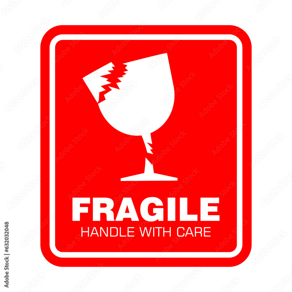 Fragile, handle with care, sticker and label vector Stock Vector ...