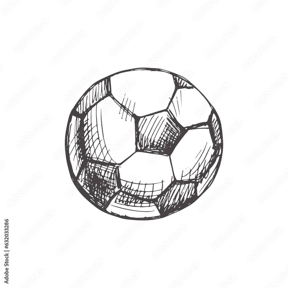 Vector hand-drawn sport Illustration. Detailed retro style soccer ball sketch. Vintage sketch element. Back to School. Vector hand-drawn sport Illustration. Detailed retro style soccer ball sketch. Vintage sketch element. Back to School.