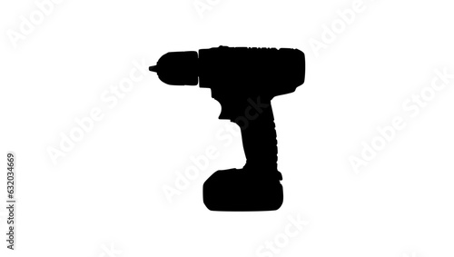Cordless electric drill silhouette