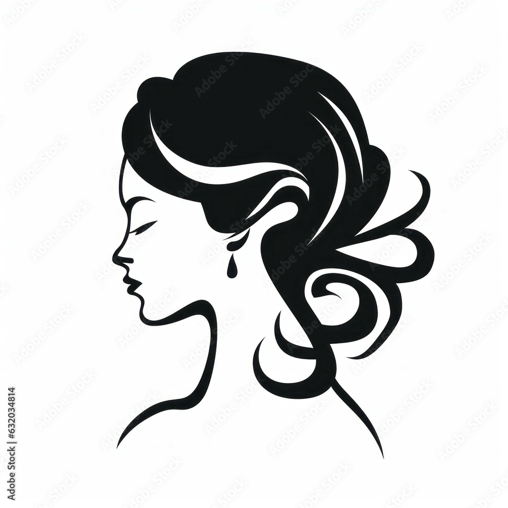 Very Simple Portrait of a beautiful young woman with a fashion hairstyle sketch, illustration. Easy black and white watercolor and silhouette of a young girl. Close-up face clip art of a female model. Very Simple Portrait of a beautiful young woman with a fashion hairstyle sketch, illustration. Easy black and white watercolor and silhouette of a young girl. Close-up face clip art of a female model.