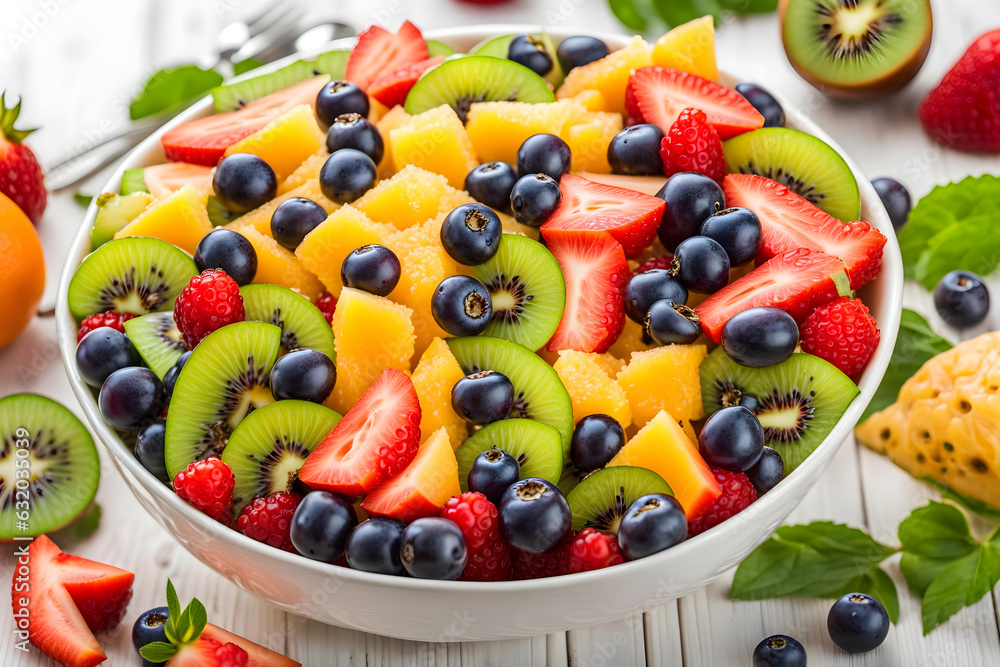 Fruits salad on the bowl Fruits salad on the bowl