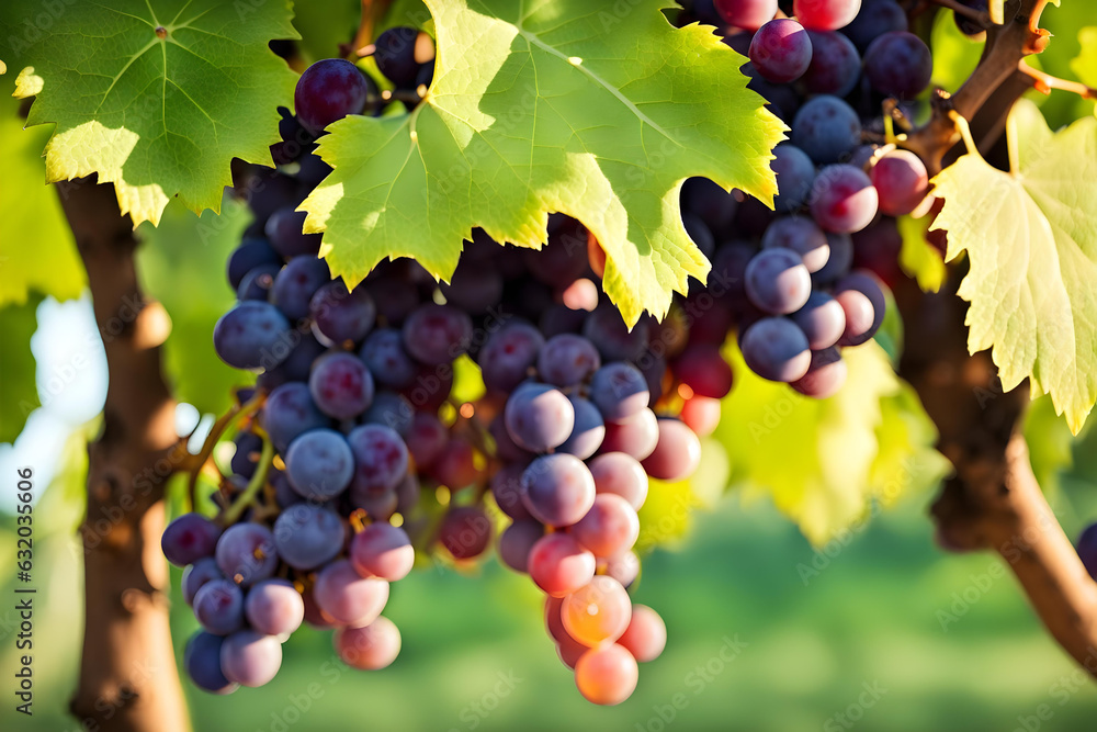 Ripe grapes fruits