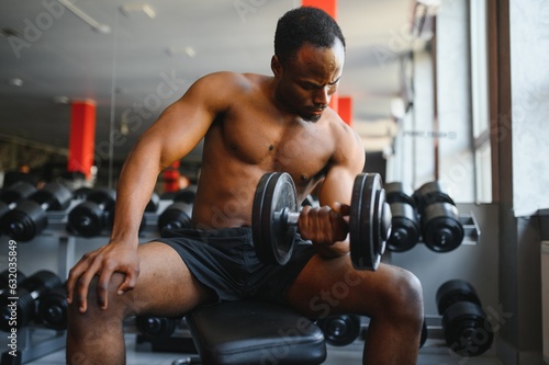 Portrait of male African American athlete on training © Serhii