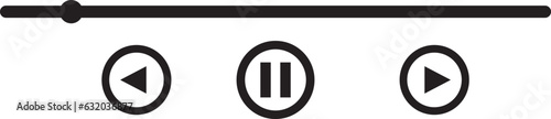 Media Player Progress Bar. Time Line. Vector Illustration Icon. Transparent Background.	