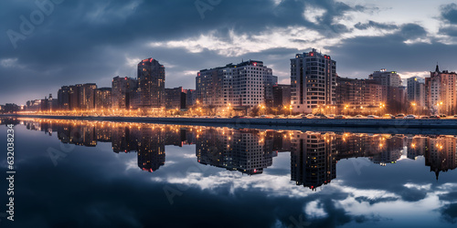 Night view of Yekaterinburg downtown