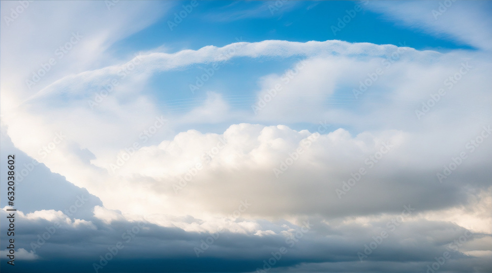 Serene cloud rings photograph. Generative AI. Serene cloud rings photograph. Generative AI.