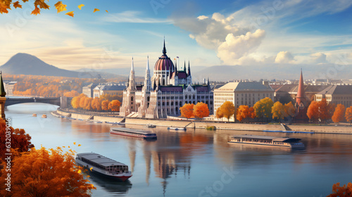 Canvas Print Budapest city Beautiful Panorama view