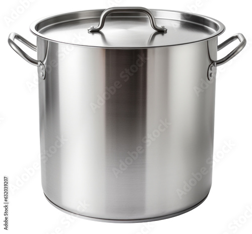 Stainless steel pot isolated.