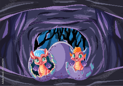 Hatching Baby Dragon in Cave