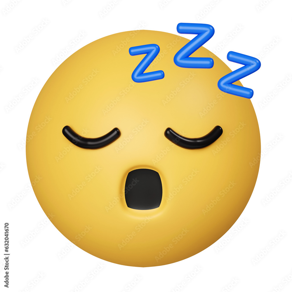 3d Sleeping emoji. Snoring emoticon, Zzz yellow face with closed eyes. icon isolated on gray background. 3d rendering illustration. Clipping path. 3d Sleeping emoji. Snoring emoticon, Zzz yellow face with closed eyes. icon isolated on gray background. 3d rendering illustration. Clipping path.