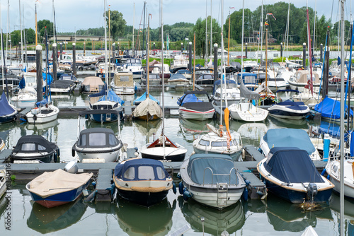 marina in the city of Culemborg on the river Lek in the province of Gelderland, the Netherlands © R
