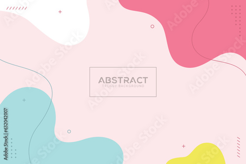 Modern abstract liquid colorful pastel memphis style background