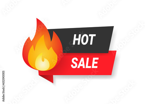 Hot sale icon isolated on white background.