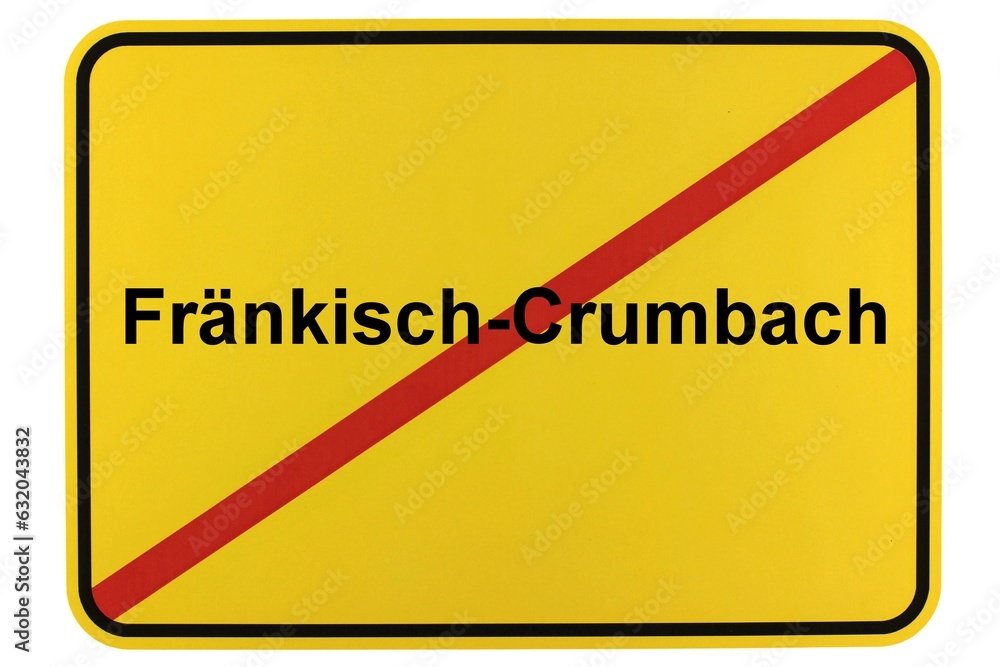 Illustration eines Ortsschildes der Gemeinde Fränkisch-Crumbach in Hessen Illustration eines Ortsschildes der Gemeinde Fränkisch-Crumbach in Hessen