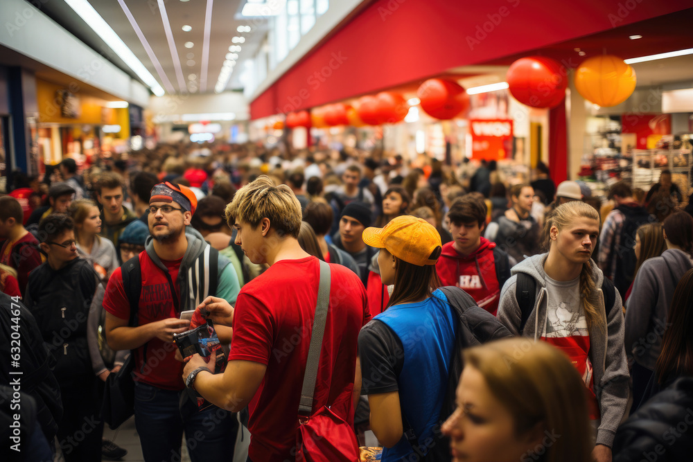 A Captivating Aerial View of a Crowded Shopping Mall