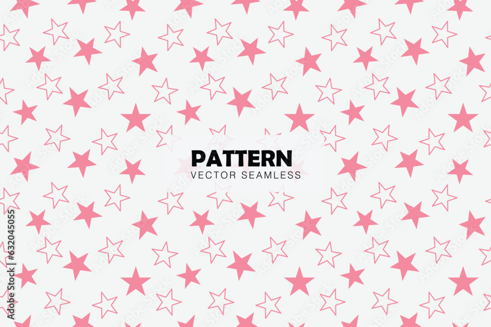 Pink stars cute shape seamless repeat vector pattern