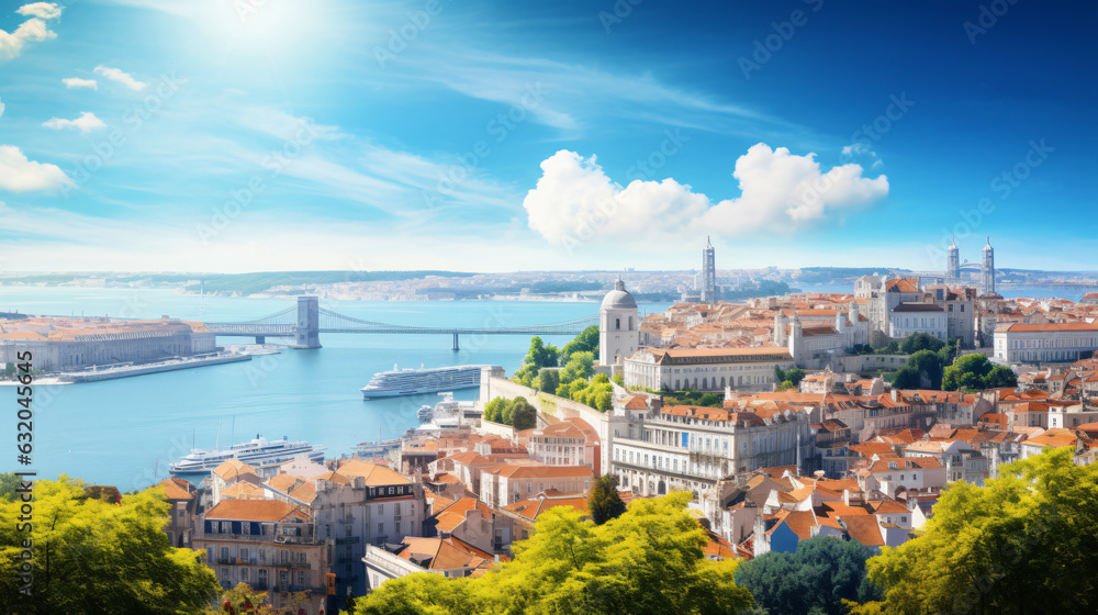 Obraz premium Lisbon city Beautiful Panorama view