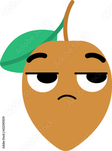 Sapodilla Face Looking Right Mistrust