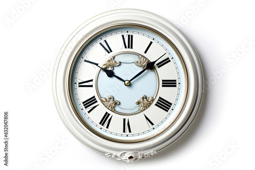 Elegant White Clock on a Clean Background