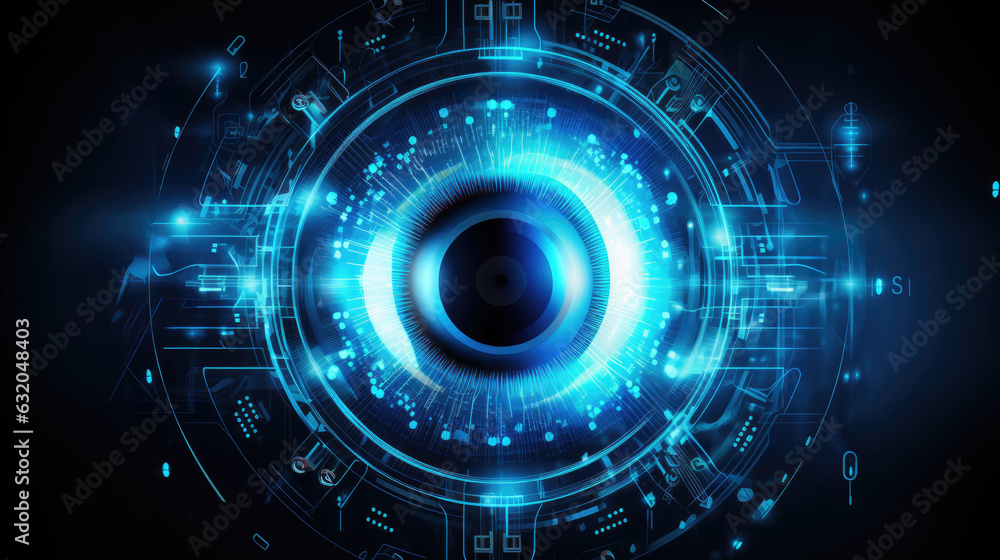 Digital eye. Created with Generative AI technology.