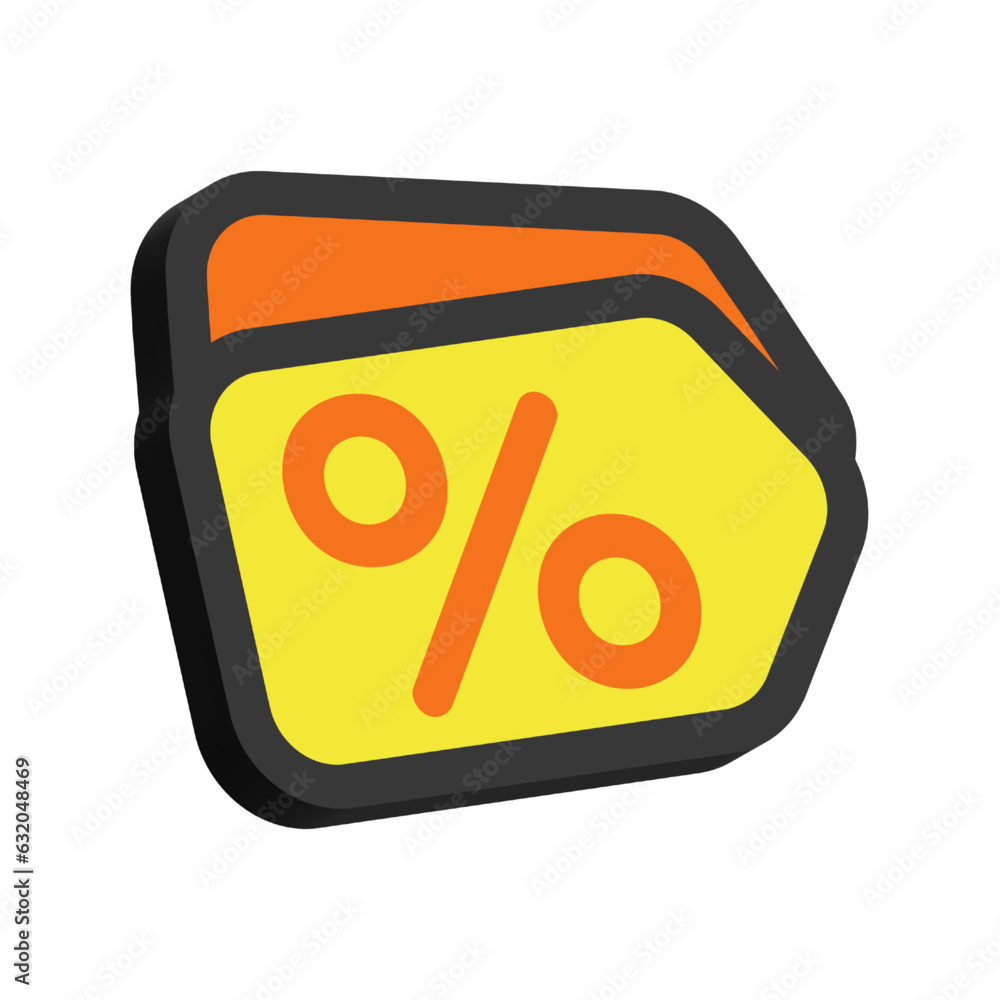 3D Illustration of Discount Isolated on White Background
