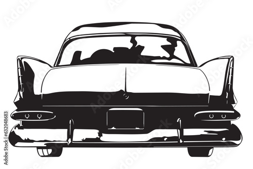 Vintage American limousine  from the 1950s silhouette vector illustration photo