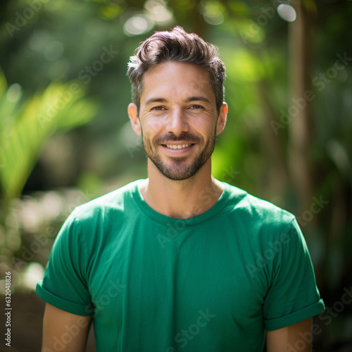 Volunteer Man from an NGO. Generative AI.