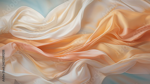 Satin cloth flowing by wind