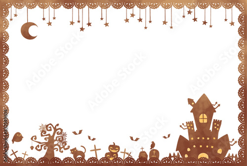 シンプルで可愛い手描きのハロウィーンの背景イラスト