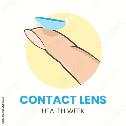 Vector illustration of the contact lens on your finger good for contact lens health week