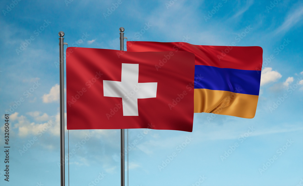 Armenia and Switzerland flag