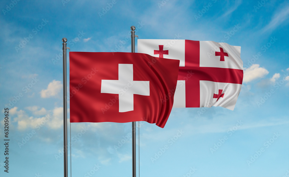 Georgia and Switzerland flag