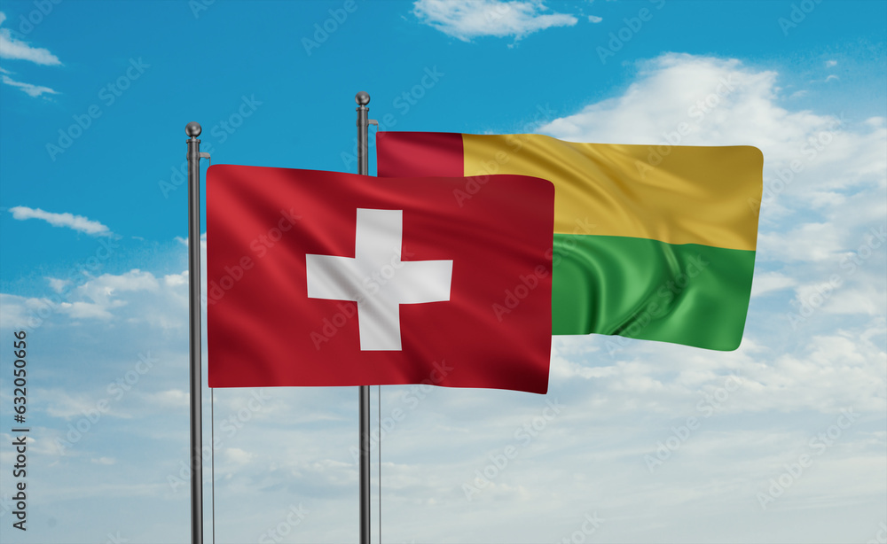 Guinea-Bissau and Switzerland flag