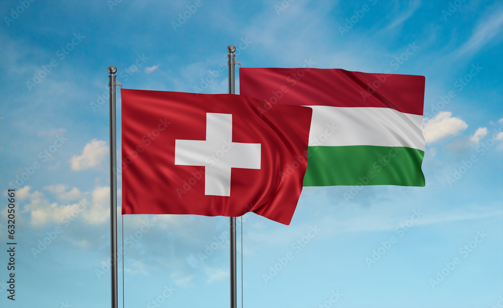 Hungary and Switzerland flag
