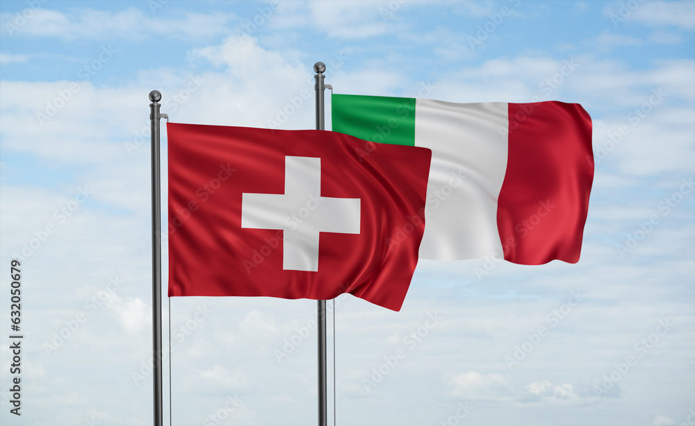 Italy and Switzerland flag