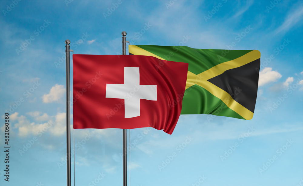 Jamaica and Switzerland flag